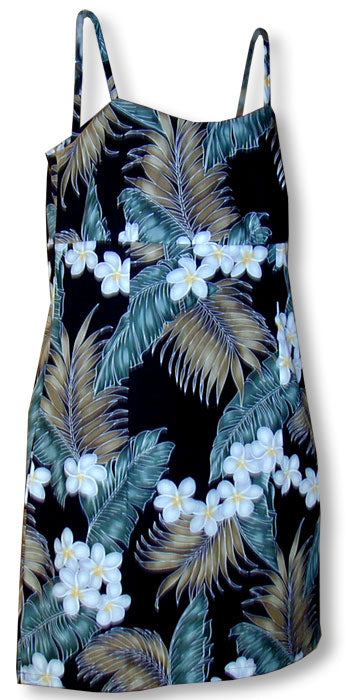 Tropical Plumeria Fern Empire Dress