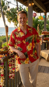Tropical Summer Hibiscus Men's Shirt — Men's Cotton Shirts — RJC (view 10)