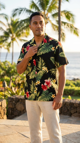 Tropical Summer Hibiscus Men's Shirt — Men's Cotton Shirts — RJC (view 7)