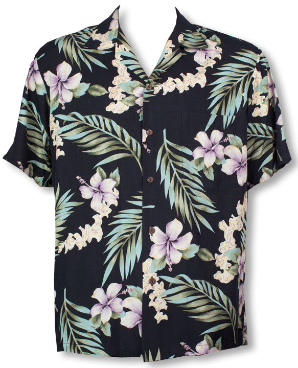 Tuberose Hibiscus men's Hawaiian shirt