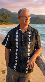 Vertical Turtles Panel Men's Shirt — Men's Cotton Shirts — Pacific Legend