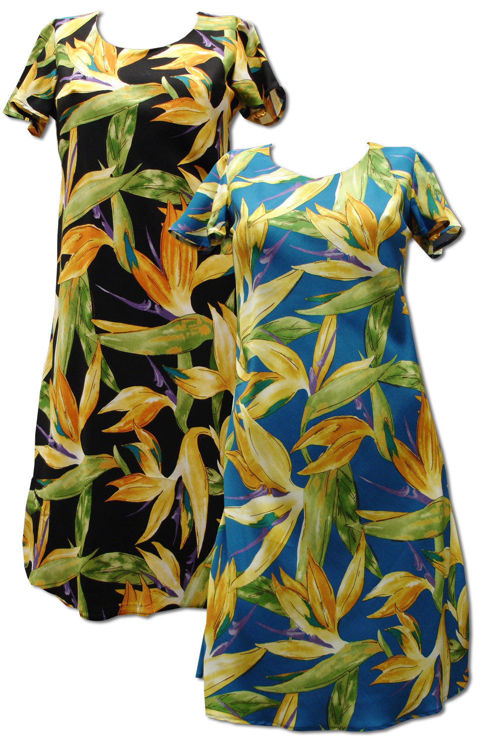 Watercolor Bird of Paradise a line cap sleeve dress