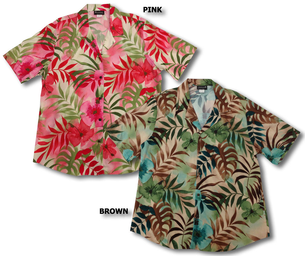 Watercolor Tropics Womens Long Camp Plus