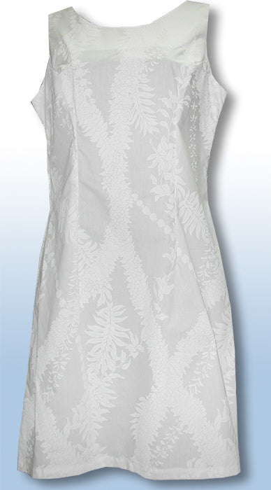 White Fern Lei Short Tank Dress