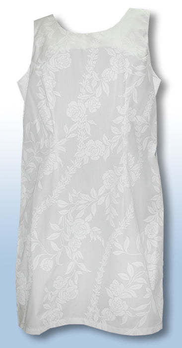 White Rose Vine Short Tank Dress
