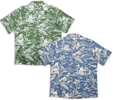 PEACHED COTTON Woodcut Hawaiian Men's