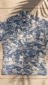 Woodcut Hawaiian Businessman's Reverse Shirt — Men's Reverse Print Shirts — RJC (view 8)