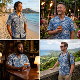Woodcut Hawaiian Businessman's Reverse Shirt — Men's Reverse Print Shirts — RJC (view 5)